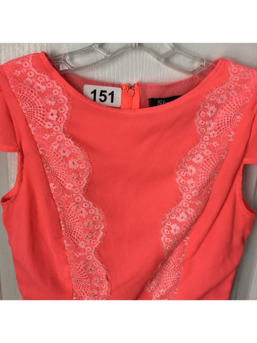 Shareen Romper Size 8 Orange with Lace Detail Shorts